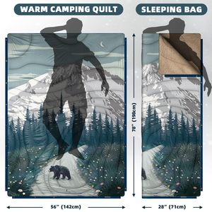 Outdoor Camping Blanket Sherpa Lining Warm Thick Camp Blankets Puffy Ultralight Soft Poncho DWR Camping Quilt for Cold Weather - Product Image 5