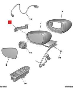 Adecuado para Peugeot 508, Citroen <span class=keywords><strong>DS5</strong></span>, C4 espejo retrovisor luces de marcha atrás, espejos laterales - Product Image 6