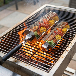 Cesta de asado hexagonal compacta personalizada de acero inoxidable <span class=keywords><strong>para</strong></span> parrillas de carbón y gas, y ahumadores de exterior - Product Image 2