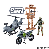 Ensemble de jeu militaire en plastique Kit de soldat de l'armée réaliste avec camions Jouets de combat pour garçons