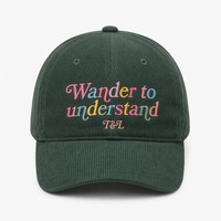 Casquette de baseball ajustable en velours côtelé imperméable à 6 panneaux, brodée à plat avec logo personnalisé, style vintage T&L, pour usage en camping (vente en gros)