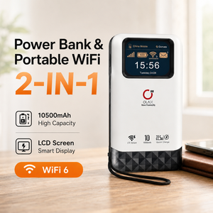 OLAX 2-EN-1 Power Bank et WiFi Portable 10500mAh Écran LCD WiFi 6 Hotspot de Voyage Carte SIM 4G Alimentation Ininterrompue Monophasée - Product Image 1