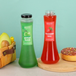 Individuelles Etikett-Design Frostgetränke Glasflasche 300 ml Milch Apfelsaft-Flaschen leeres Eis kaltes Gebräu flasche Großhandel