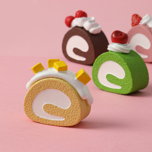 Cake Roll Simulation Food Miniature, 3D Refrigerator Magnet, Creative Decorative Fridge <b>Sticker</b> - Product Image 3