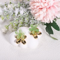 YW anting-anting baja tahan karat wanita, anting-anting baja tahan karat kualitas tinggi, warna-warni, perhiasan bunga Resin, lapisan emas, gaya trendi untuk ulang tahun