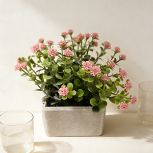 Piante Artificiali di Gypsophila <span class=keywords><strong>in</strong></span> Vaso di Carta, Decorazioni <span class=keywords><strong>Rosa</strong></span> Soffici, Fiori <span class=keywords><strong>Rosa</strong></span>, Affascinante Decorazione per la Casa - Product Image 2