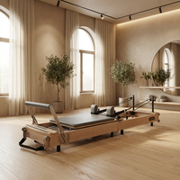 Reformer Pilates pliable en chêne pour la maison, réglable, compact, gain de place, machine de Pilates en bois, logo personnalisé, professionnel, santé