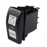Interrupteur à bascule ON-ON-OFF avec lumière LED bleue, 6 broches, 20A, pour voitures, caravanes, yachts, bus