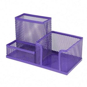 Porte-stylos en maille à 3 compartiments, organiseur de bureau, porte-crayons pour le bureau, la maison, l'école, accessoires de bureau - Product Image 4
