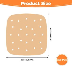 Papel de Hornear Desechable al por Mayor para Freidora de Aire, <span class=keywords><strong>Horno</strong></span> de <span class=keywords><strong>Microondas</strong></span>, Horneado y Asado, Papel de Grado Alimenticio - Product Image 3