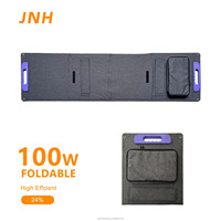 Panneau solaire monocristallin pliable bifacial JNH 100W, étanche IP65, efficacité 23%, chargeur solaire portable pour camping-car, bateau, yacht