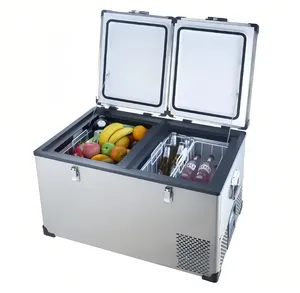 Smart Cooler Box 95L Congelador con cestas triples y control de temperatura separado DC 12V / 24V AC100-240V
