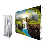 Toile de fond en tissu de Tension de haute qualité cadre de support en aluminium cabine d'exposition intérieure publicité salons affichage de fond