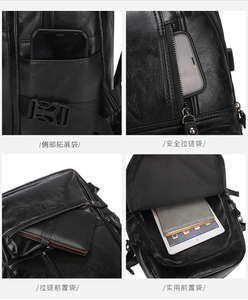 Chất Lượng Hàng Đầu Không Thấm Nước Chống Trộm Da Trở Lại Gói Thời Trang Bền Pu Giá Rẻ Ba Lô - Product Image 5