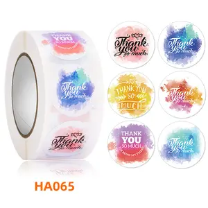 Custom Logo Quality Printing Thank You Label Round Packaging Stickers Label