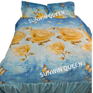 Juego <span class=keywords><strong>de</strong></span> Cubrecama Floral Reversible Moderno <span class=keywords><strong>de</strong></span> 3 Piezas a Precio <span class=keywords><strong>de</strong></span> Fábrica, con Falda para Cama, para <span class=keywords><strong>Invierno</strong></span> - Product Image 2