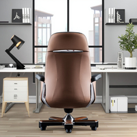 Chaise de bureau ergonomique moderne en cuir, chaise de direction à dossier haut pivotante pour les collections de mobilier de bureau tout-en-un