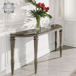 Tavolo di Lusso per Soggiorno, Tavolo da Ingresso in Metallo da Parete, Moderna Consolle in Marmo - Product Image 5