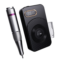 Polisseuse à ongles électrique professionnelle avec écran LCD, 45000 tr/min, batterie rechargeable USB, portable, faible bruit, design multi-vitesses, 6 têtes