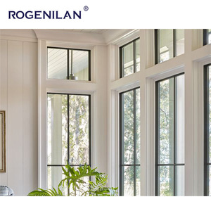 Nhà máy kính đôi bão tác động nhôm lớn và cửa sổ cố định nhôm hình ảnh cửa sổ Quảng Đông Đen đu ngang - Product Image 2