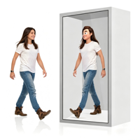 Vitrina Holográfica Interactiva 3D con IA para Interiores, Caja LCD Transparente de 65 Pulgadas, Animación 4K Ultra HD, Centro Comercial Virtual