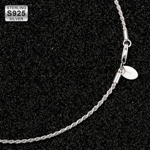 Accessoires <span class=keywords><strong>de</strong></span> mode, collier ras du <span class=keywords><strong>cou</strong></span> délicat <span class=keywords><strong>en</strong></span> argent pur, plaqué <span class=keywords><strong>or</strong></span> <span class=keywords><strong>blanc</strong></span> 18 carats, chaîne torsadée <span class=keywords><strong>en</strong></span> argent sterling S925 <span class=keywords><strong>de</strong></span> 1,4 mm - Product Image 3