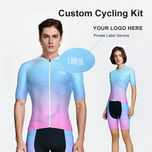 Maillot <span class=keywords><strong>Cycliste</strong></span> Personnalisé Équipe Hommes Femmes Ensemble Maillot Cuissard Tissu Italien Marque Privée Faible MOQ - Product Image 2