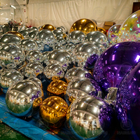 Boule de miroir gonflable en PVC réfléchissante Disco Décoration d'événement de Noël Sphère de miroir Grandes boules gonflables brillantes