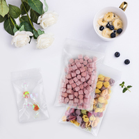 Sacs de congélation refermables en plastique LDPE transparents personnalisés, réutilisables, avec fermeture éclair, pour l'emballage alimentaire, sacs de congélation en plastique transparent
