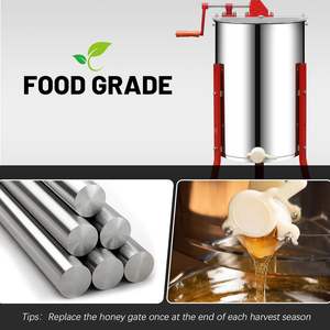 Witbee Manual Honey Extractor 2 <b>Deep</b> <b>Frames</b> Gear Core with <b>Frame</b> Grip Uncapping Knife Double Sieve Beekeeping Starter - Product Image 5