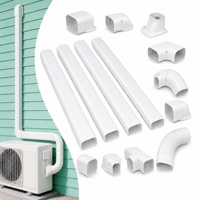 Kit de couverture décorative pour conduites de climatisation PVC pour mini-split, gaines de protection pour climatiseurs sans conduit et pompes à chaleur