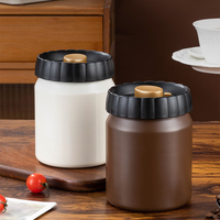 Bocaux de conservation alimentaire sous vide en acier inoxydable, étanches à la lumière, pour café, thé, sucre, avec couvercle en métal