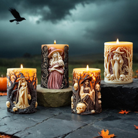 DUMO cetakan silikon 3d Halloween, cetakan silikon untuk lilin Diy, cetakan potret penyihir, cetakan Aromaterapi, cetakan dekorasi hadiah