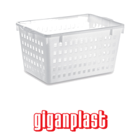 Panier de boulanger perforé empilable 50 × 34 × 30 h cm, sans couvercle Giganplast