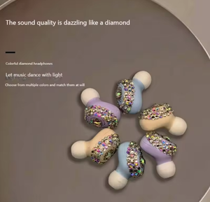 Nouveaux écouteurs sans fil TWS 2026 avec paillettes et diamants, intra-auriculaires, suppression du bruit, pour filles mignonnes, compatibles <span class=keywords><strong>iPhone</strong></span> Samsung - Product Image 6