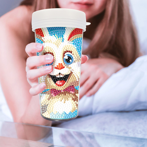 DIY conejo diamante pintura ABS taza de <span class=keywords><strong>agua</strong></span> completa redonda 5D acrílico moderno diamante pintura vaso de plástico para bebidas - Product Image 3