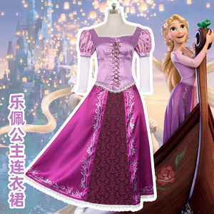 Robe de princesse Rapunzel, Costume de Cosplay long violet pour enfants de 8 à 13 ans, jeu de rôle Anime - Product Image 1