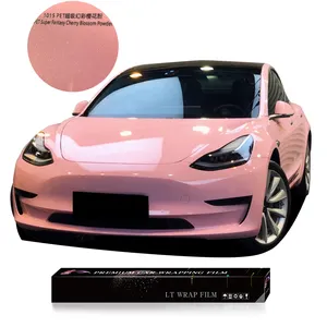 Hot Sales PET Super Fantasy Cherry Powder Glossy Pink Colour Car Sticker Wholesale Car Wrapping Film Vinyl Wrap Rolls For Car