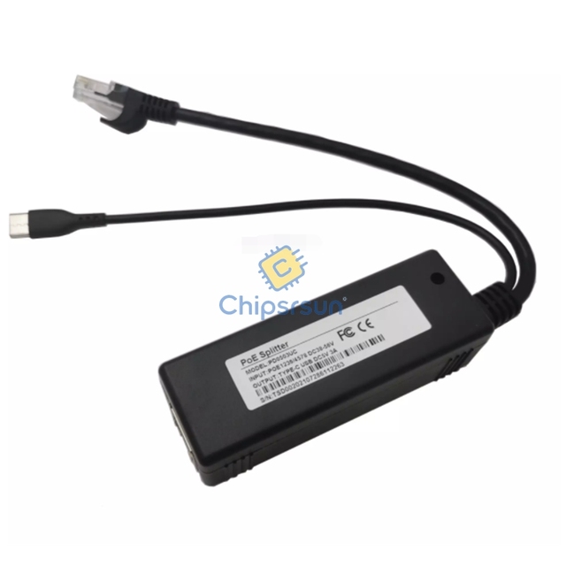 In stock IEEE802.3af at 10/100Mbps Active 48V to 5V 3A Type-C POE Injector Splitter for Raspberry Pi 4 Google WiFi IP camera