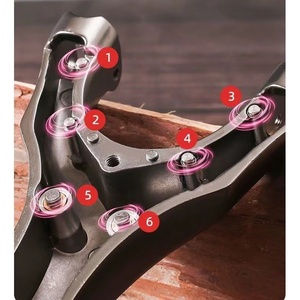 Nouvelle Fronde de <span class=keywords><strong>Chasse</strong></span> Robuste à Roulements Multiples, Fronde Professionnelle en Métal avec Bande Élastique pour Tir en Extérieur et <span class=keywords><strong>Pêche</strong></span> - Product Image 3