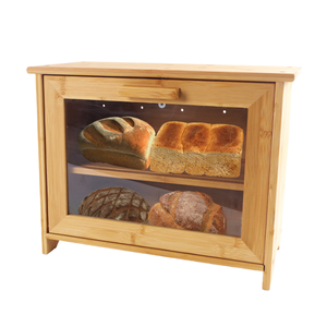 Caja de pan de bambú Retro Vintage, papelera de madera casera Rectangular, diseño rústico de granja, técnicas de laca para almacenamiento de alimentos - Product Image 4