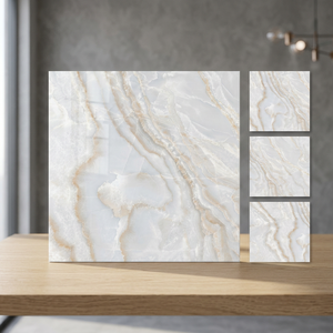 Blue White Marble Effect Porcelain Floor Tiles 600x600mm Ceramic Flooring for Hotel Interior - Product Image 2