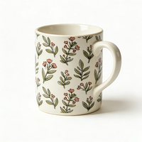 Mug à café en porcelaine réutilisable de style vintage de 15 oz, imprimé sur mesure, résistant au lave-vaisselle et au micro-ondes, avec poignée, emballage en boîte blanche