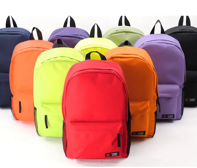 Hot Sale Wholesale Simple Low MOQ Promotional Gift School Bags Backpack Polyester Teenagers School Kids mochila bag backpack
