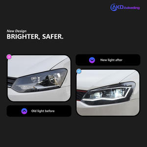 09-18 Volkswagen POLO Golf GTI ไฟหน้าประกอบกับเลนส์ LED ดัดแปลงไฟเปลี่ยนสัญญาณน้ำในเวลากลางวัน - Product Image 5