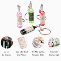 Porte-clés de bouteille de vin rouge, 20 pièces, Logo personnalisé, Simulation créative, pour cadeaux, Promotion, vente en gros