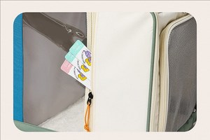 Sac de transport pliable 2-en-1 <span class=keywords><strong>pour</strong></span> animaux de compagnie (chat, <span class=keywords><strong>chien</strong></span>), grande capacité, 4 roues, fenêtre en maille, sac à dos portable, chariot détachable - Product Image 3