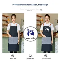 Tablier sans manches transfrontalier avec impression de logo, pour boulangerie, salon de thé, toile imperméable, travail, commerce extérieur, vente en gros d'usine