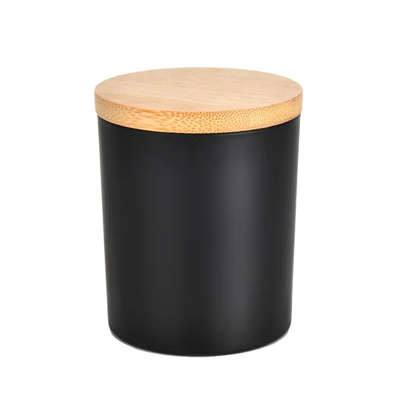 Beautiful decal 300ml candle jar empty with wood lid for candles