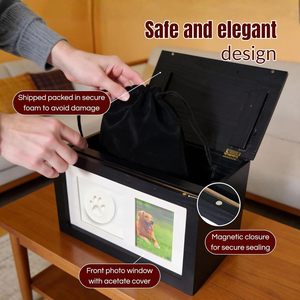 Urna Rectangular de Madera para Mascotas, Duradera, con Marco para Fotos, Caja Conmemorativa para Perros, Artículos Funerarios para Mascotas - Product Image 2